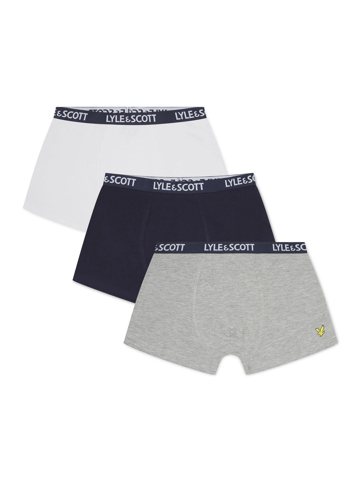 Dsiney Kidz - Lyle & Scott Blue/White/Grey Markus Underwear Boxer Trunks 3 Pack image 1