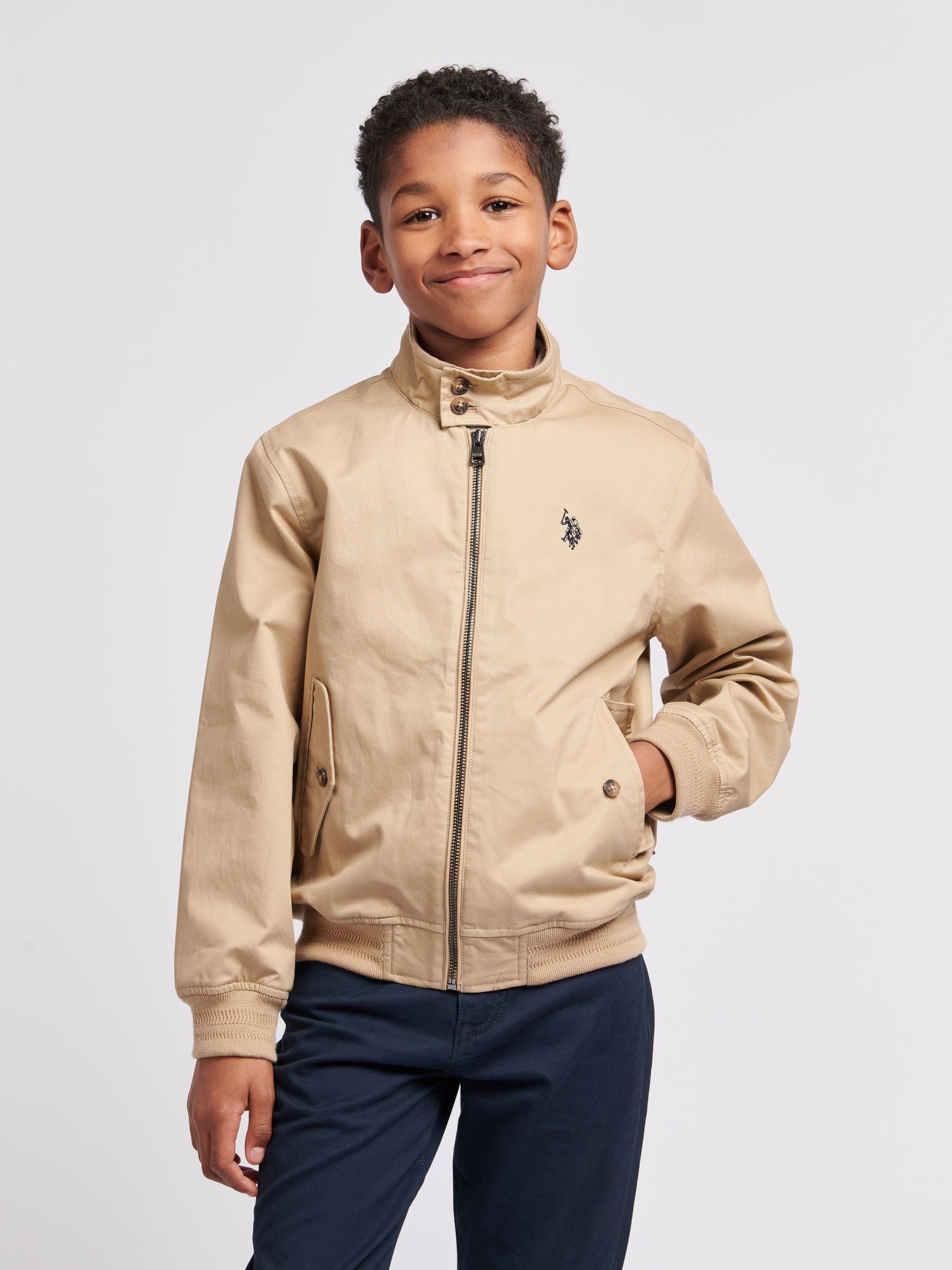 Dsiney Kidz - U.S. Polo Assn. Brown Twill Harrington Jacket image 1
