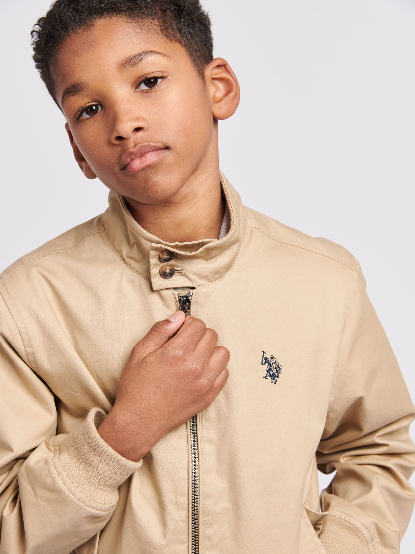 Dsiney Kidz - U.S. Polo Assn. Brown Twill Harrington Jacket image 2