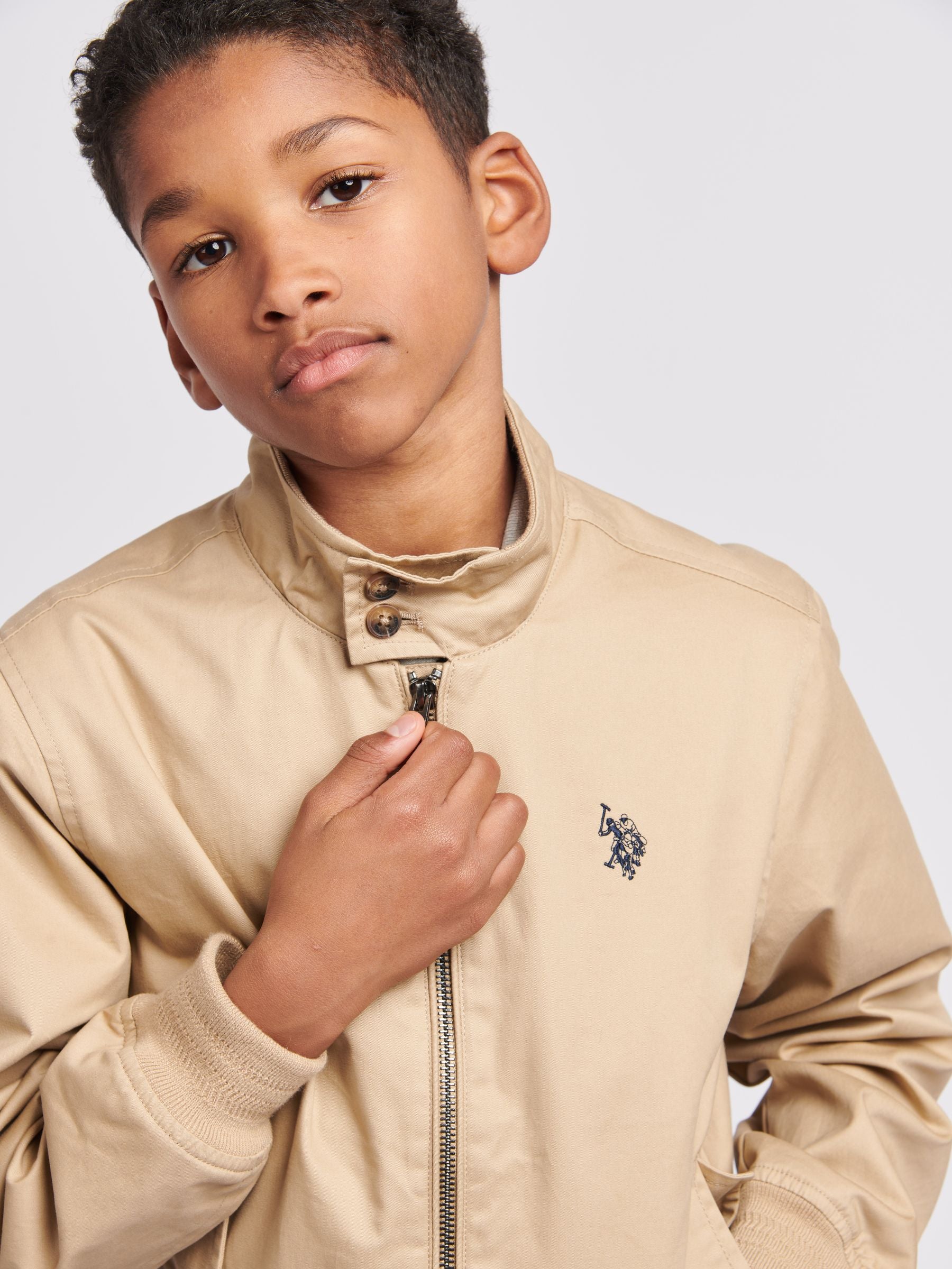 Dsiney Kidz - U.S. Polo Assn. Brown Twill Harrington Jacket image 2
