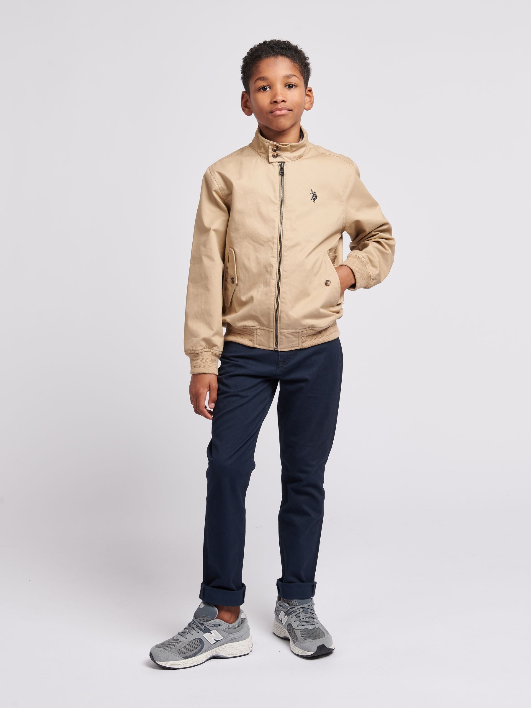 Dsiney Kidz - U.S. Polo Assn. Brown Twill Harrington Jacket image 3