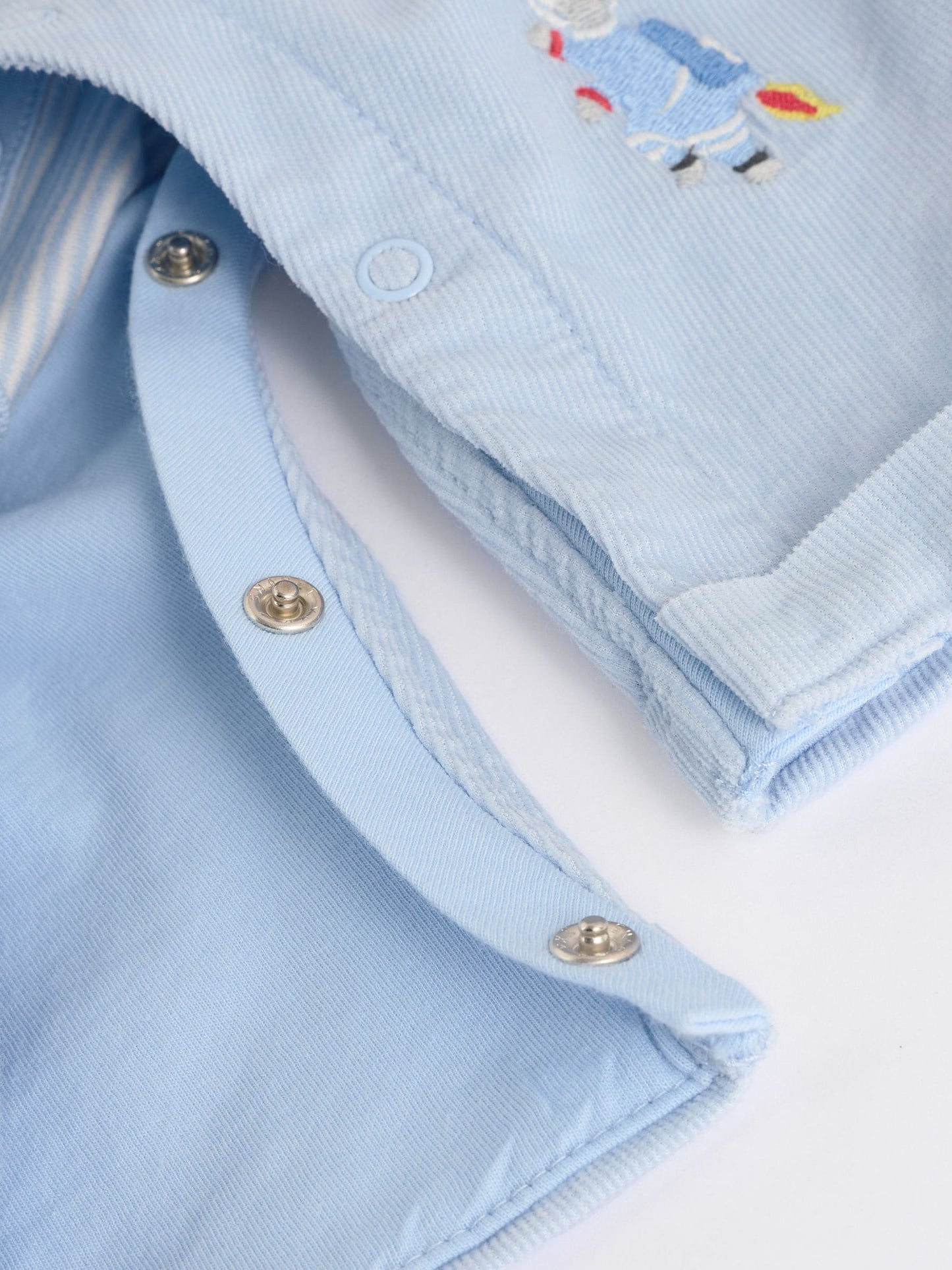 Blue Baby Corduroy 100% Cotton Dungaree and Bodysuit Set