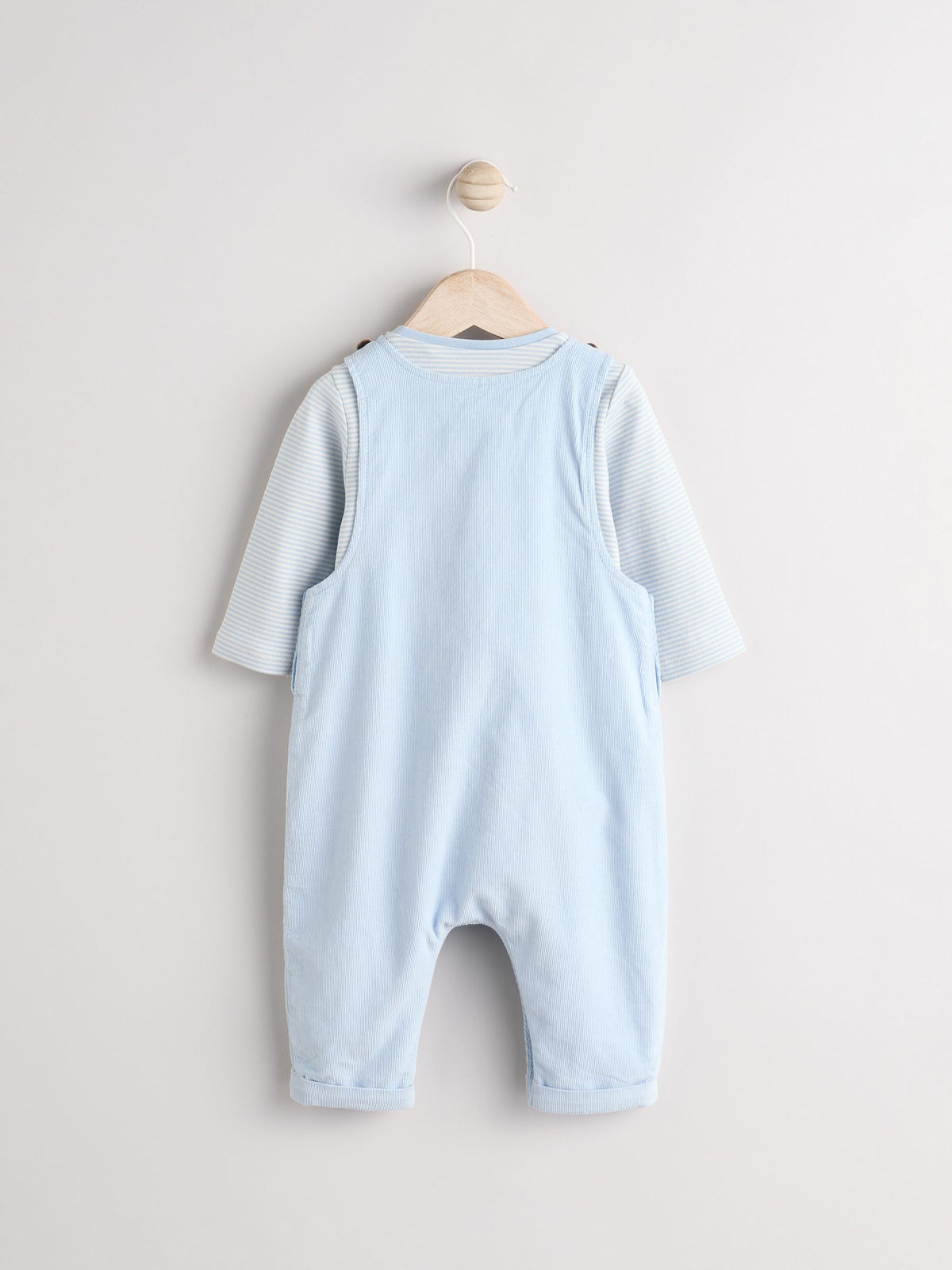 Blue Cath Kidston Baby Corduroy 100% Cotton Dungaree and Bodysuit Set image 5