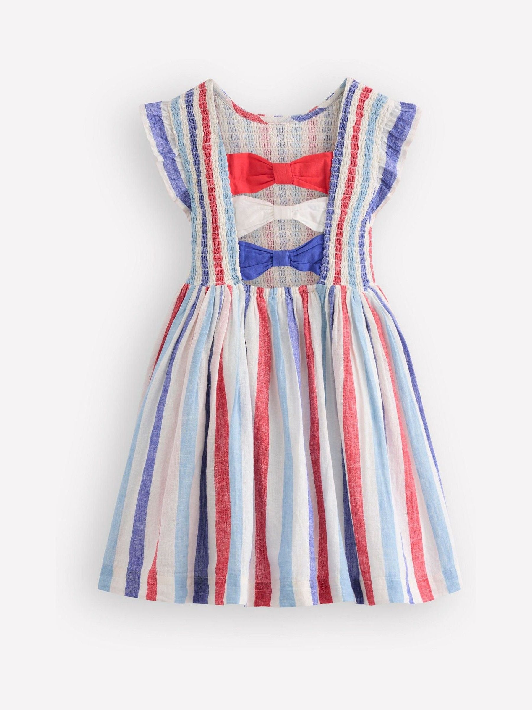 Boden Blue Shirred Bow Back Dress image 2