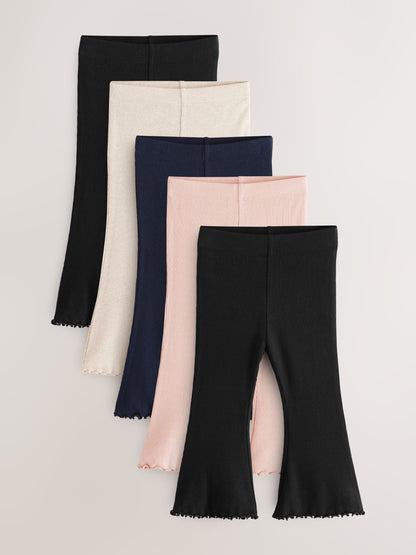 Multi Ribbed Flare Leggings 5 Pack (3mths-7yrs) image 1