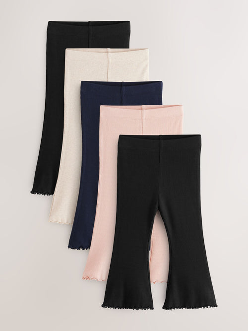 Multi Ribbed Flare Leggings 5 Pack (3mths-7yrs) image 1