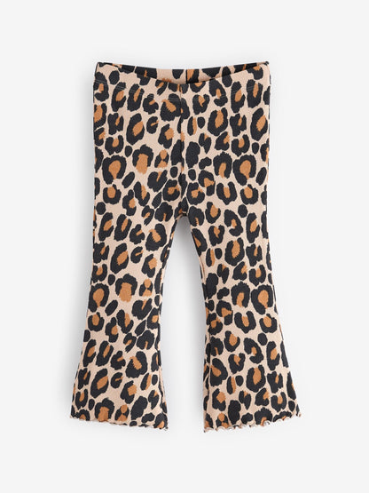Animal Leopard Print Rib Flare Leggings (3mths-7yrs) image 1