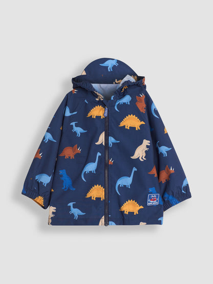 Dsiney Kidz - JoJo Maman Bébé Blue Dinosaur Pack-Away Rain Jacket image 1
