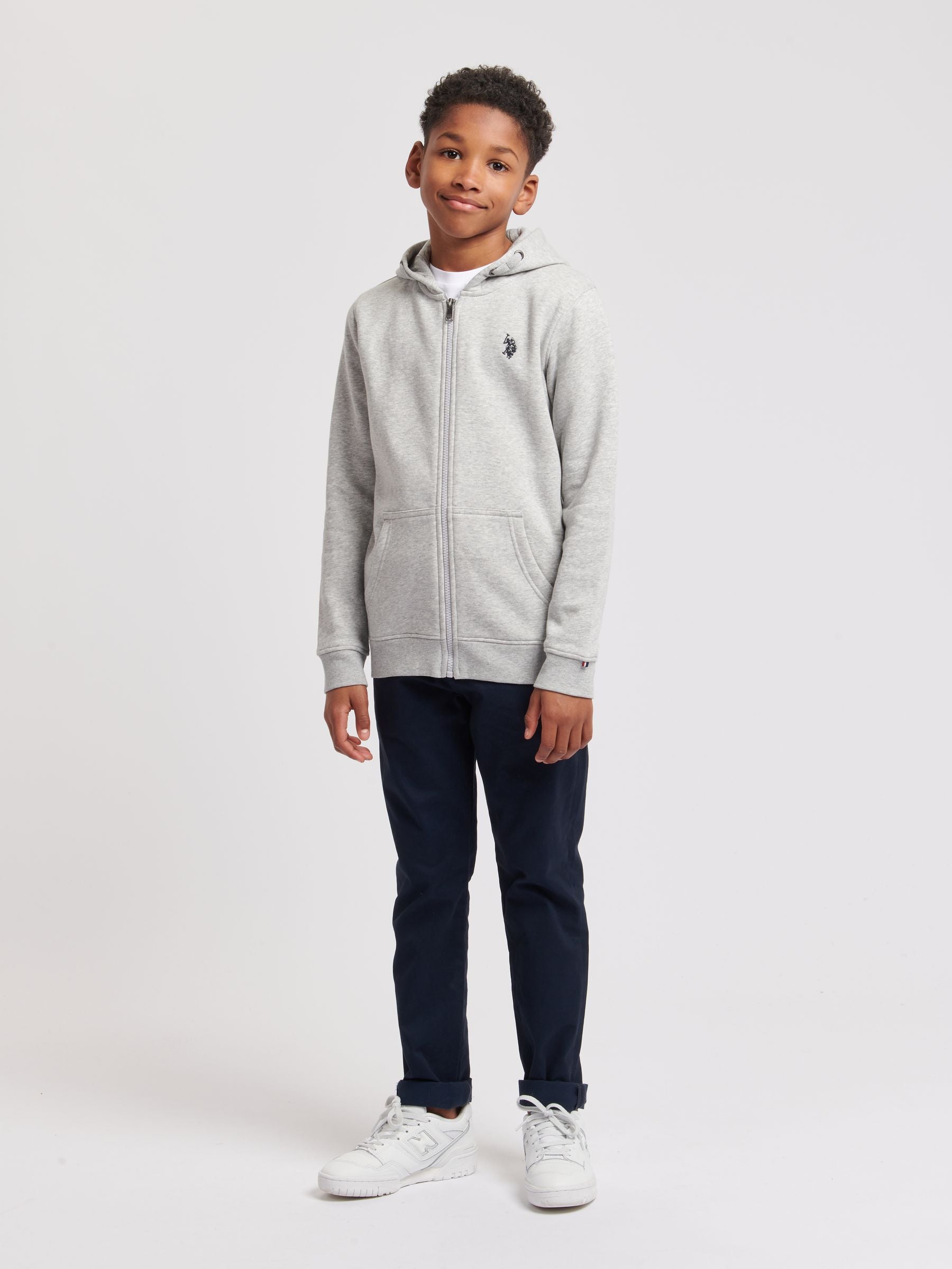 Dsiney Kidz - U.S. Polo Assn. Grey Double Horsemen Zip Hoodie image 2