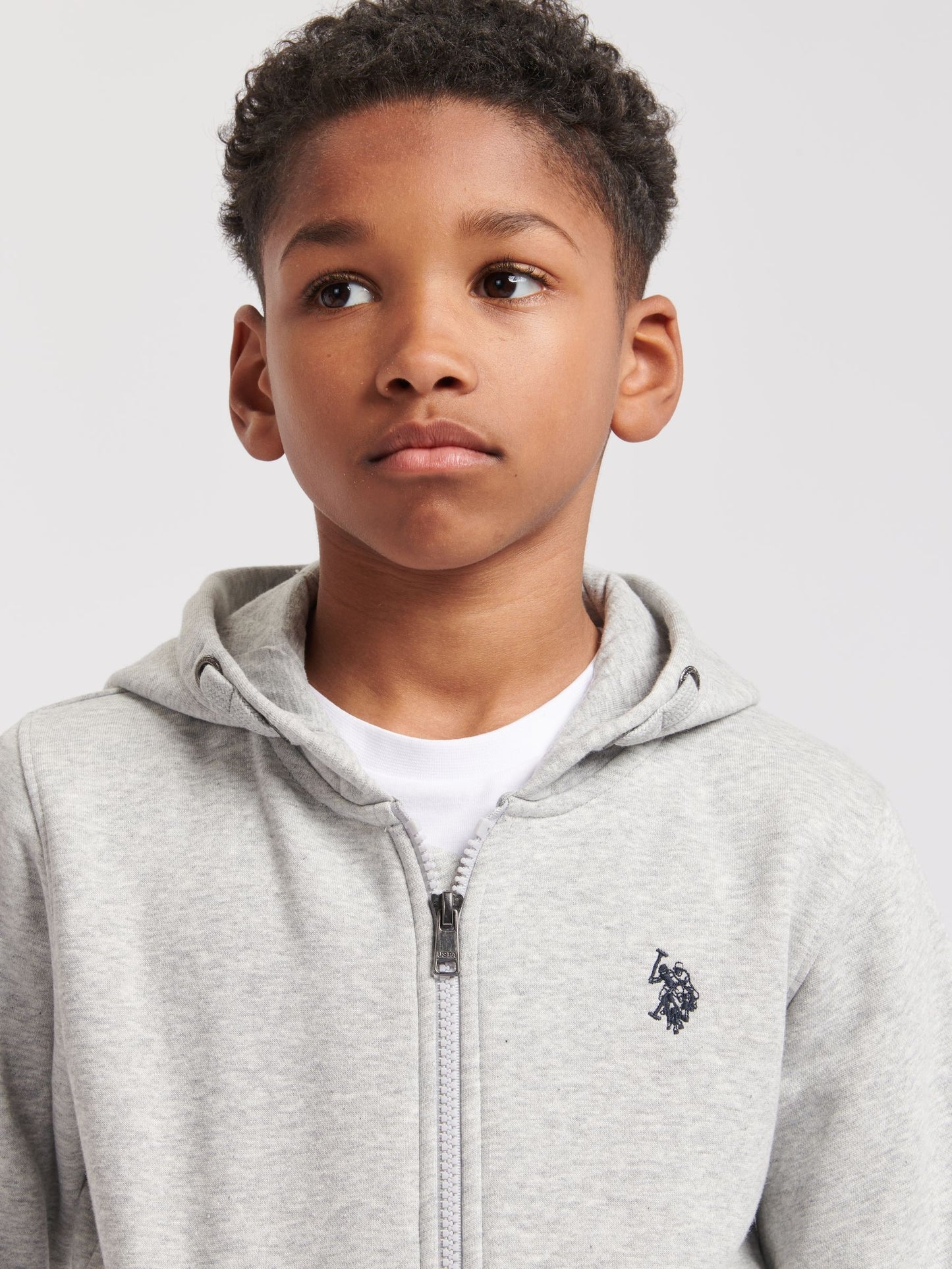 Dsiney Kidz - U.S. Polo Assn. Grey Double Horsemen Zip Hoodie image 3