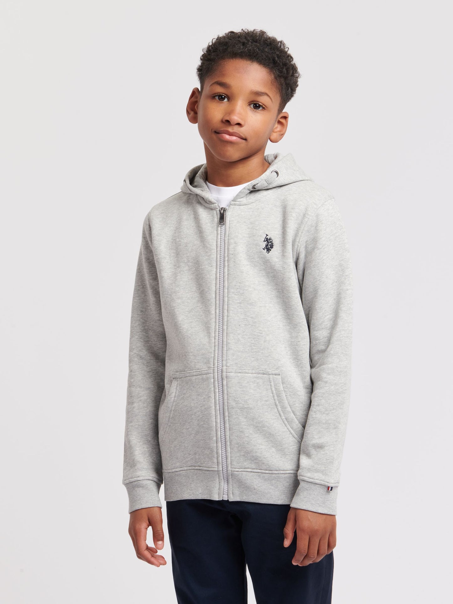 Dsiney Kidz - U.S. Polo Assn. Grey Double Horsemen Zip Hoodie image 5