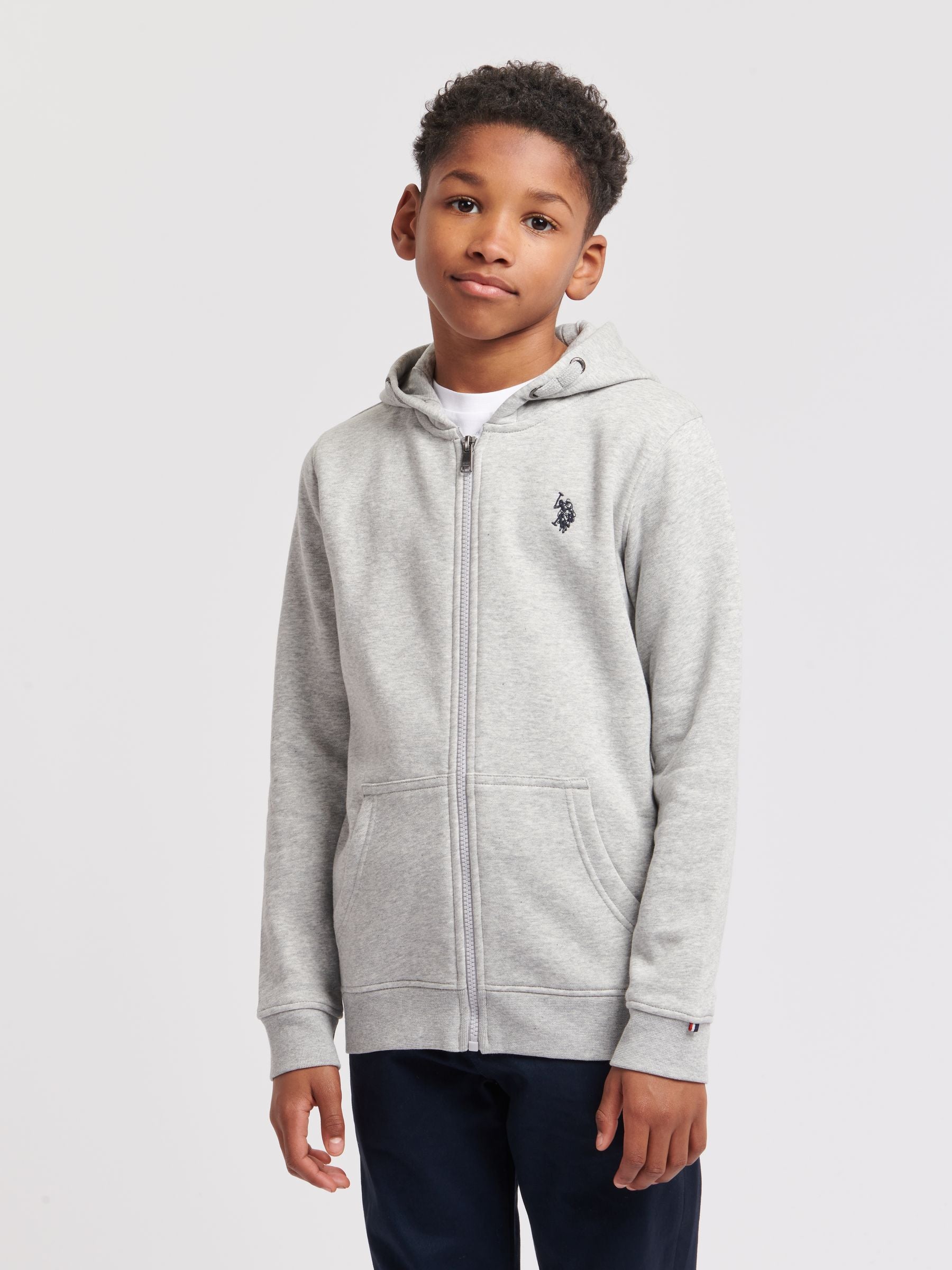 Dsiney Kidz - U.S. Polo Assn. Grey Double Horsemen Zip Hoodie image 5