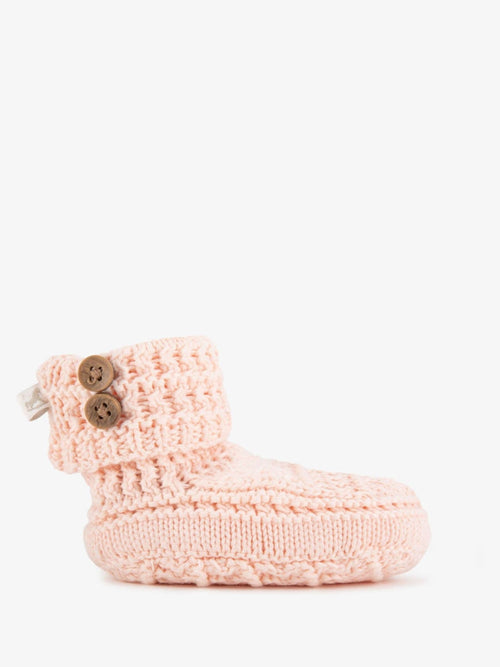 The Little Tailor Pink Soft Knitted 100% Cotton Booties image 1