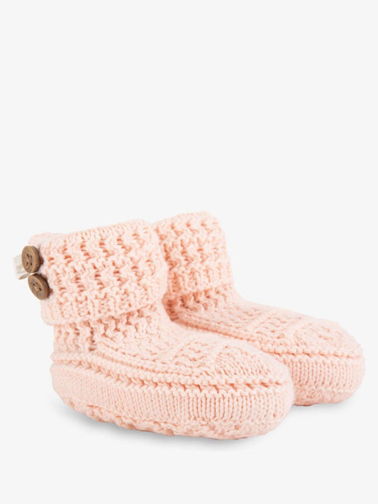 The Little Tailor Pink Soft Knitted 100% Cotton Booties image 2