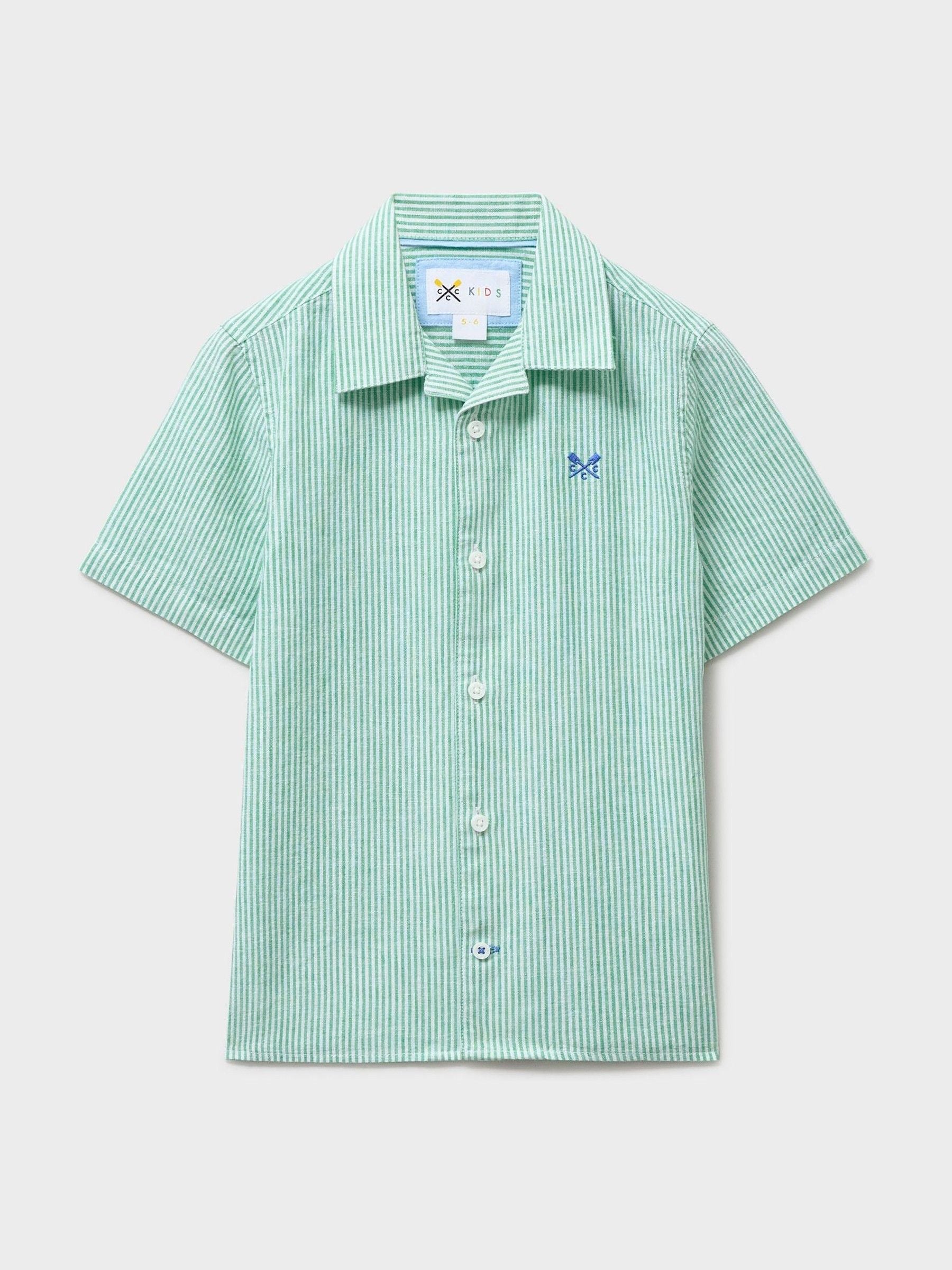 Dsiney Kidz - Crew Clothing Green Linen-Blend Resort Shirt image 1