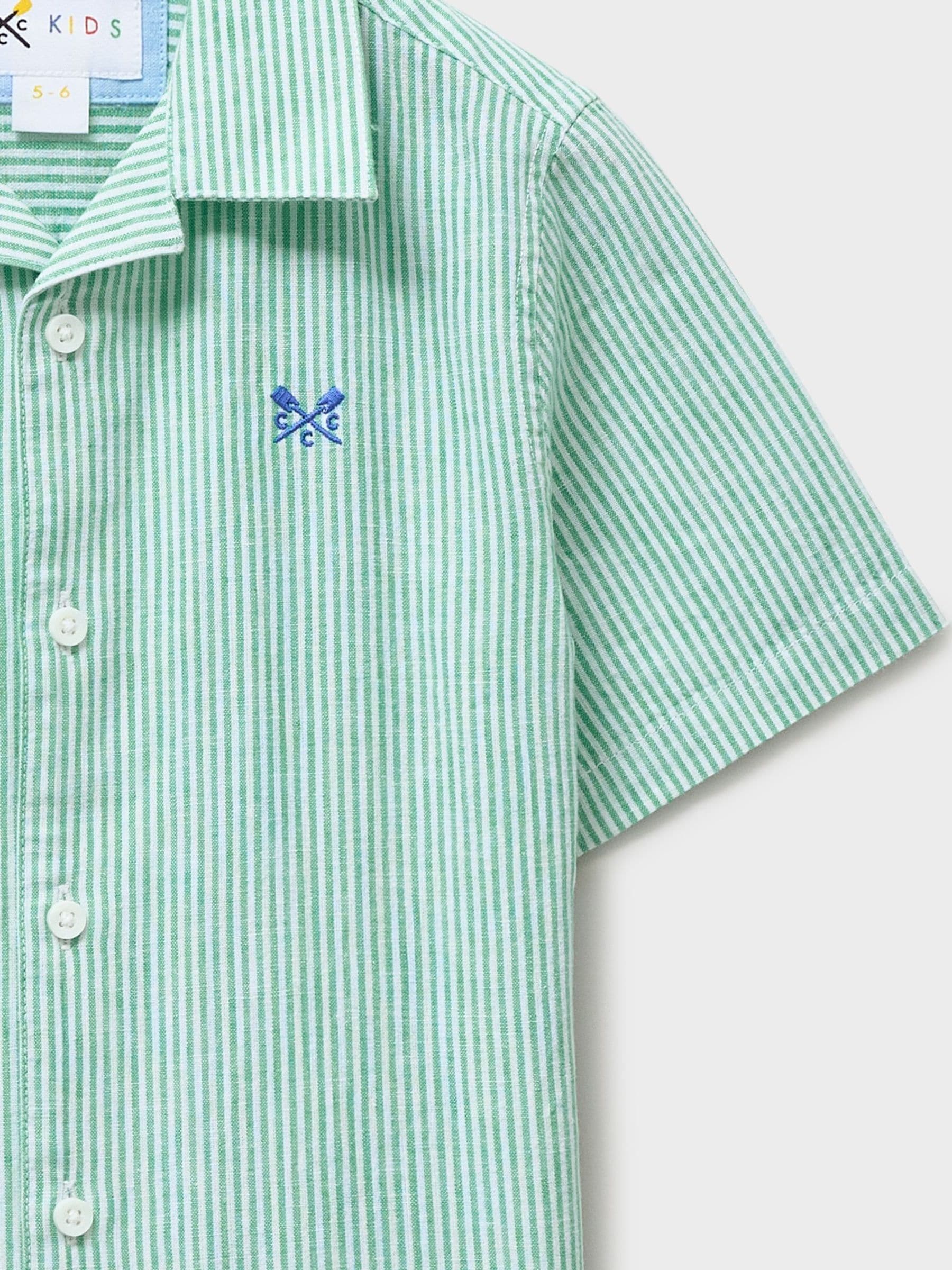 Dsiney Kidz - Crew Clothing Green Linen-Blend Resort Shirt image 3