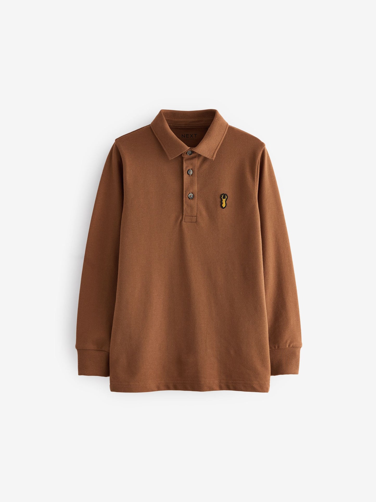 Dsiney Kidz - Tan Brown Long Sleeve Polo Shirt (3-16yrs) image 1