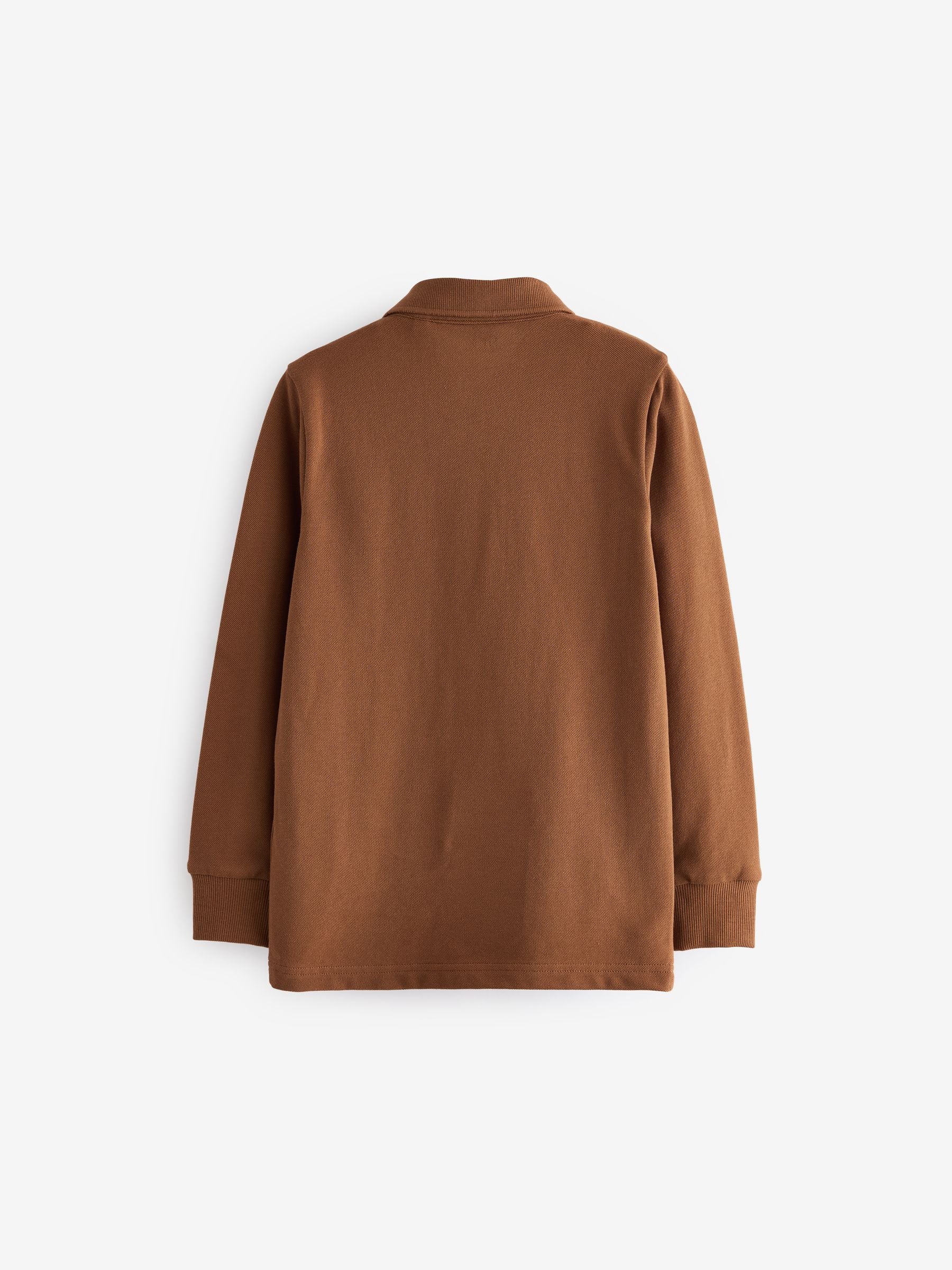 Dsiney Kidz - Tan Brown Long Sleeve Polo Shirt (3-16yrs) image 2