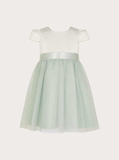Monsoon Sage Green Tulle Baby Flower Girl Dress image 3