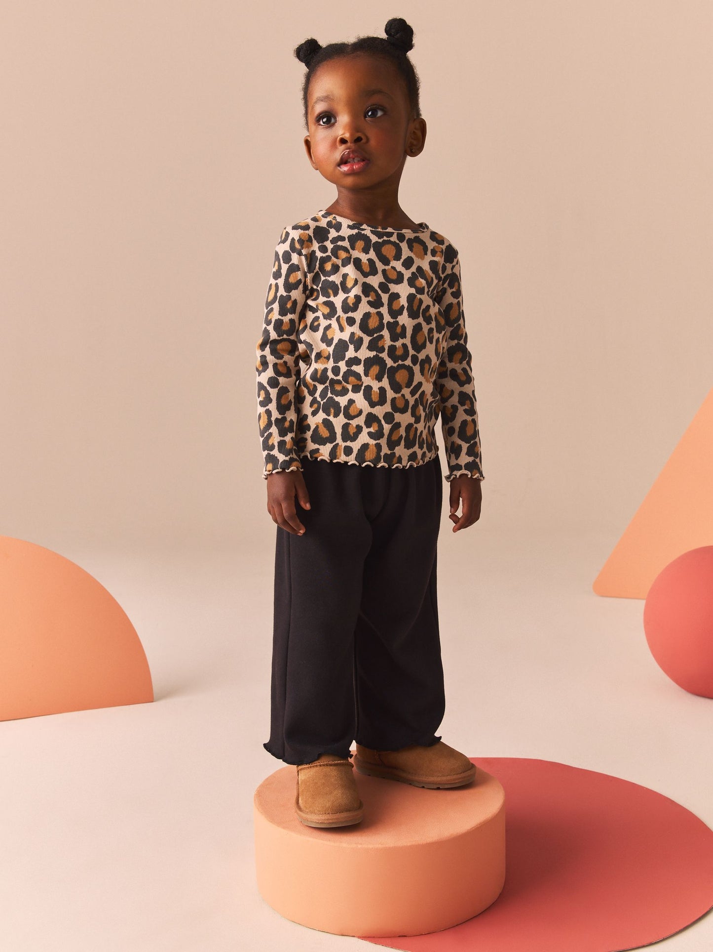 Dsiney Kidz - Animal Leopard Print Cotton Rich Long Sleeve Rib T-Shirt (3mths-7yrs) image 2