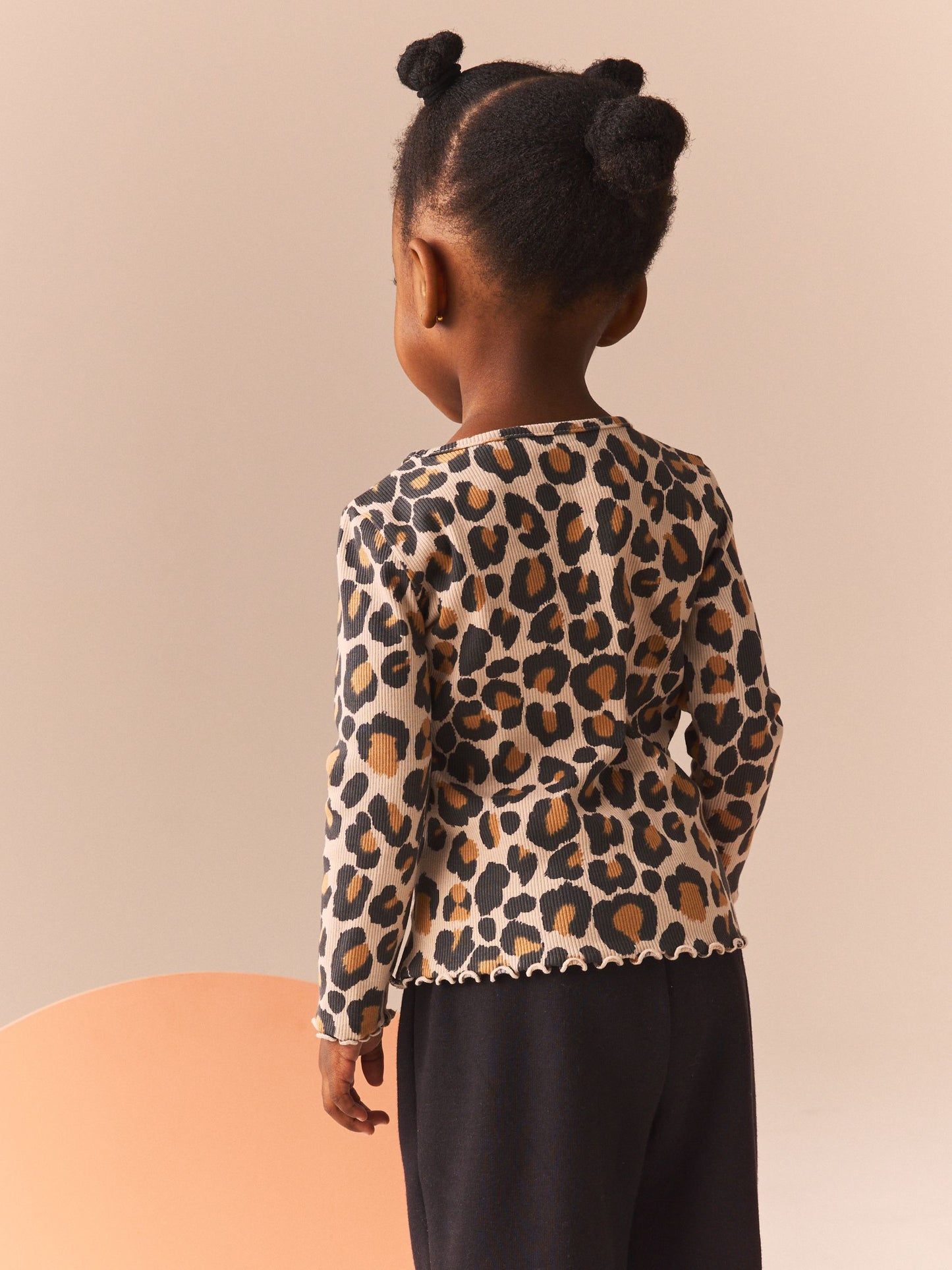 Animal Leopard Print Cotton Rich Long Sleeve Rib T-Shirt (3mths-7yrs) image 3