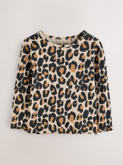 Dsiney Kidz - Animal Leopard Print Cotton Rich Long Sleeve Rib T-Shirt (3mths-7yrs) image 6