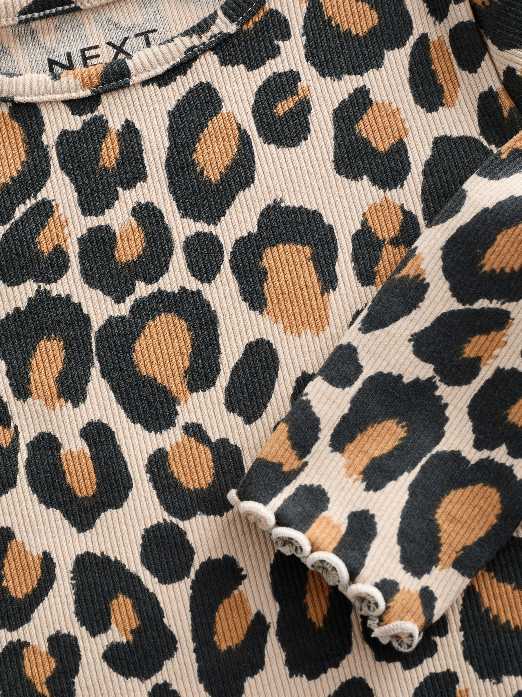 Animal Leopard Print Cotton Rich Long Sleeve Rib T-Shirt (3mths-7yrs) image 8