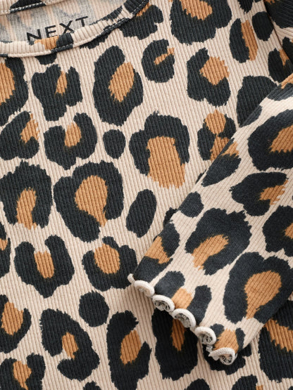 Animal Leopard Print Cotton Rich Long Sleeve Rib T-Shirt (3mths-7yrs) image 8