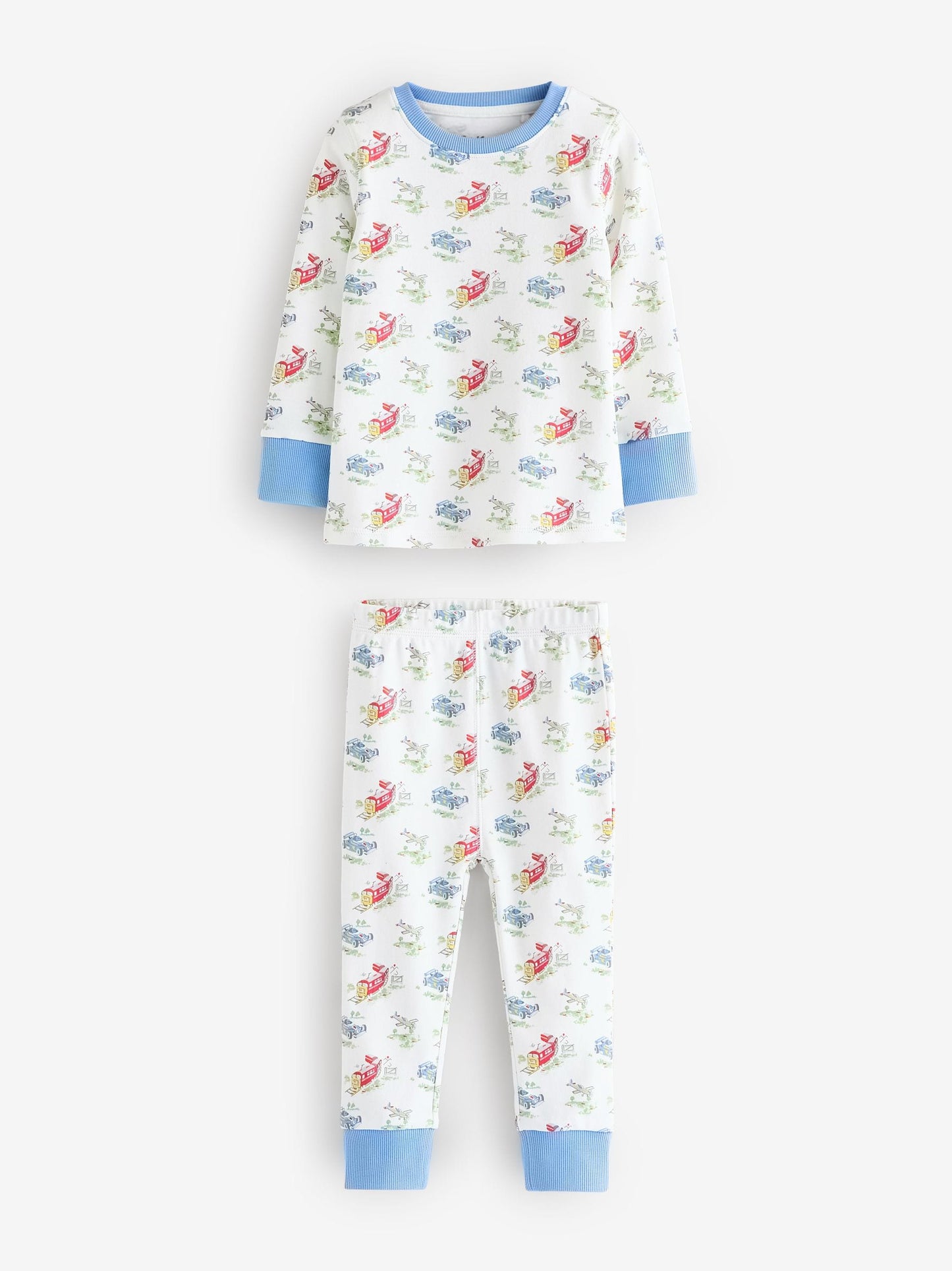 Blue/White Cars Cath Kidston Snuggle Pyjamas 3 Pack image 3