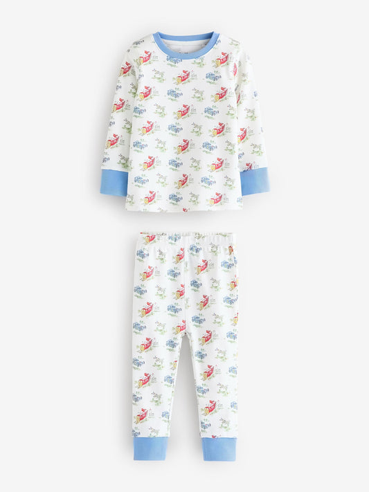Blue/White Cars Cath Kidston Snuggle Pyjamas 3 Pack image 3