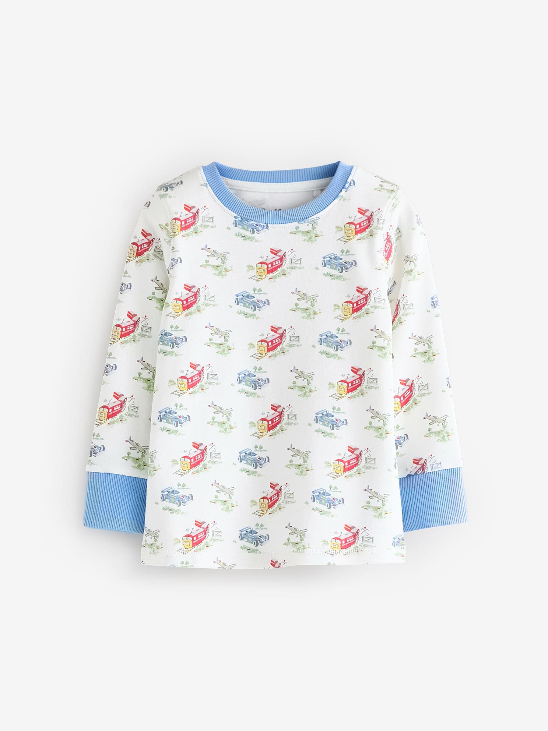 Blue/White Cars Cath Kidston Snuggle Pyjamas 3 Pack image 6