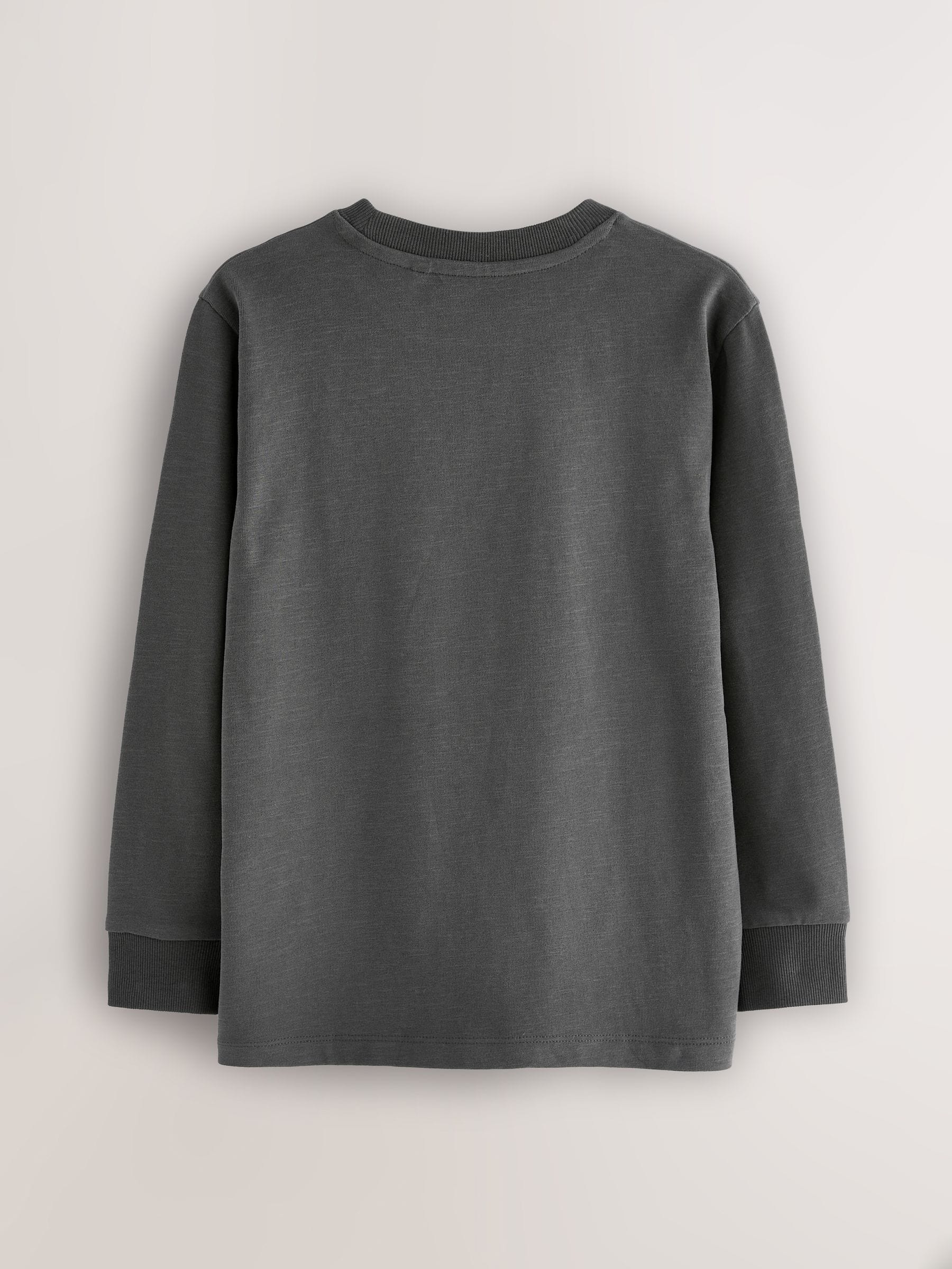 Dsiney Kidz - Charcoal Grey Regular Fit Long Sleeve Cosy T-Shirt (3-16yrs) image 2