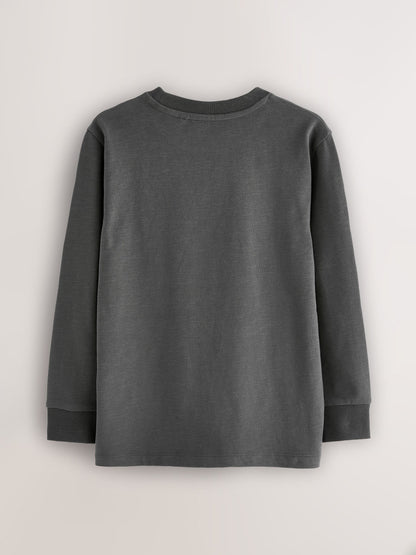 Dsiney Kidz - Charcoal Grey Regular Fit Long Sleeve Cosy T-Shirt (3-16yrs) image 2