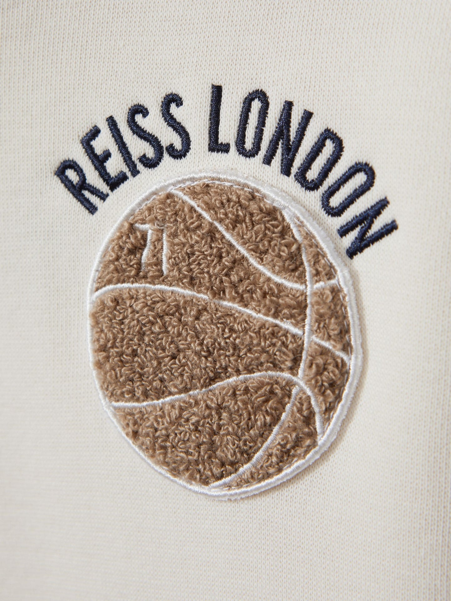 Dsiney Kidz - Reiss Off White Cottle 3-9 yrs Relaxed Embroidered Basketball Hoodie image 4