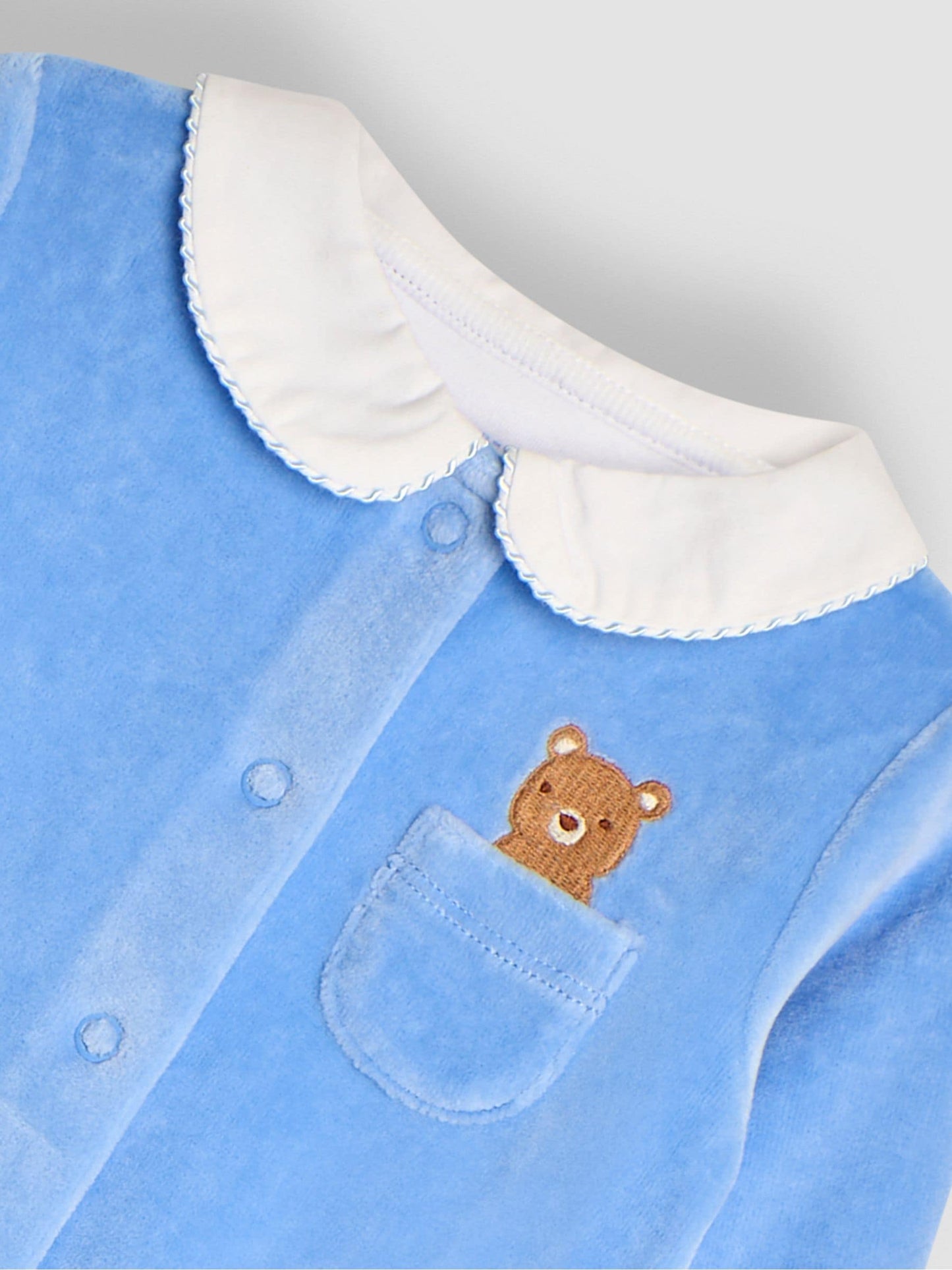 JoJo Maman Bébé Blue Bear Heart Appliqué Velour All-In-One image 5