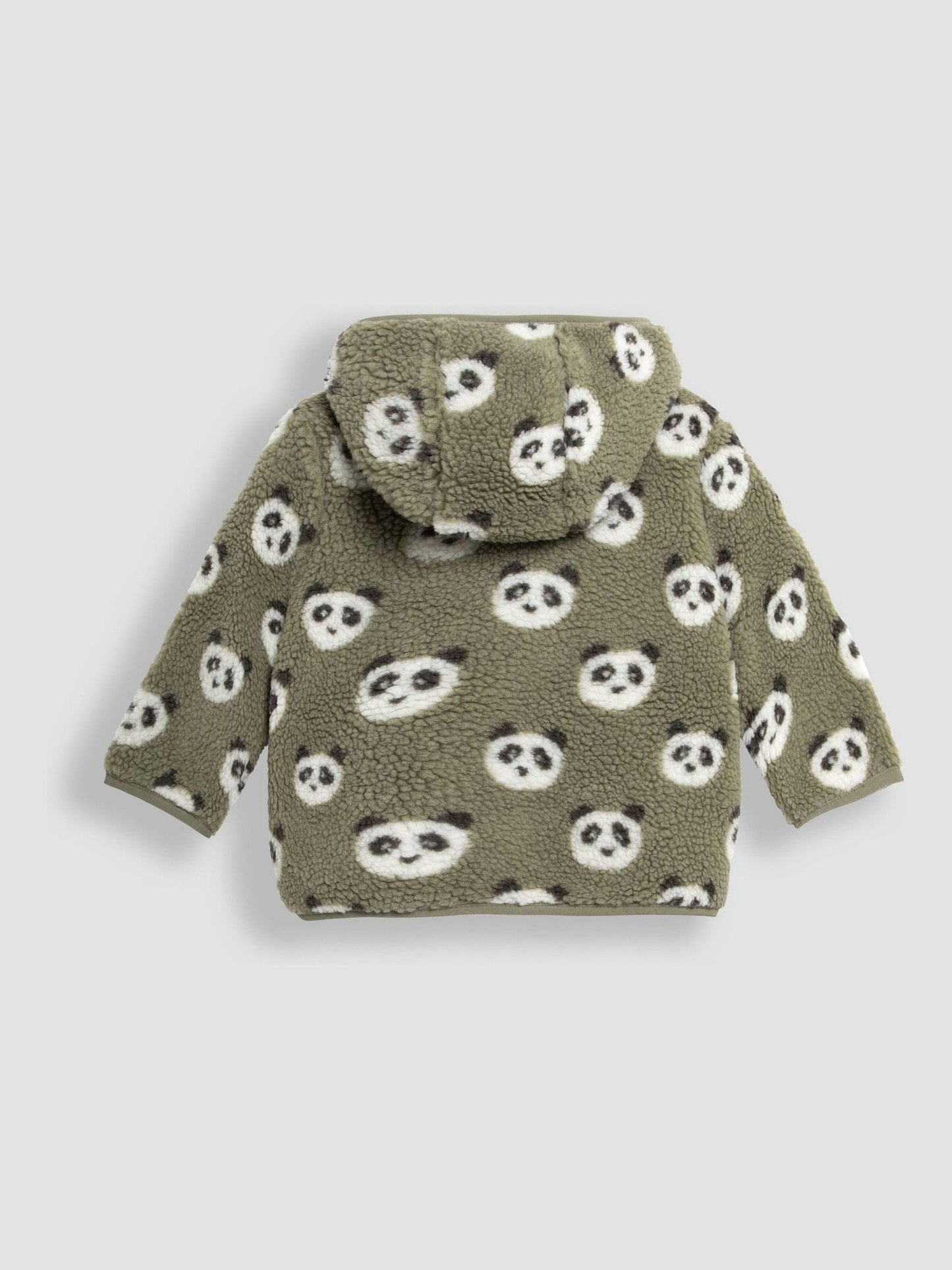 Dsiney Kidz - JoJo Maman Bébé Khaki Green Panda Hooded Teddy Fleece Jacket image 2