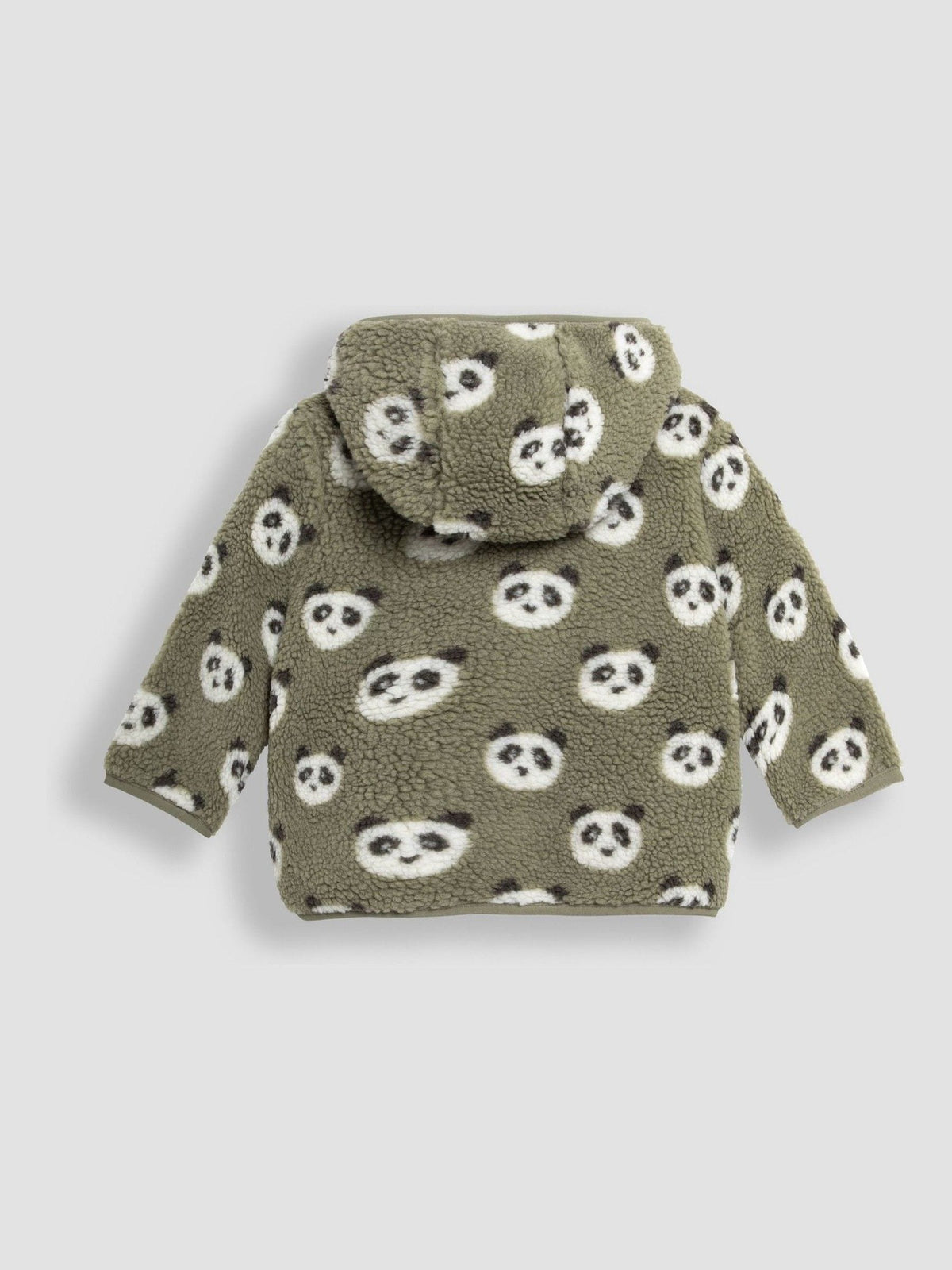 Dsiney Kidz - JoJo Maman Bébé Khaki Green Panda Hooded Teddy Fleece Jacket image 2