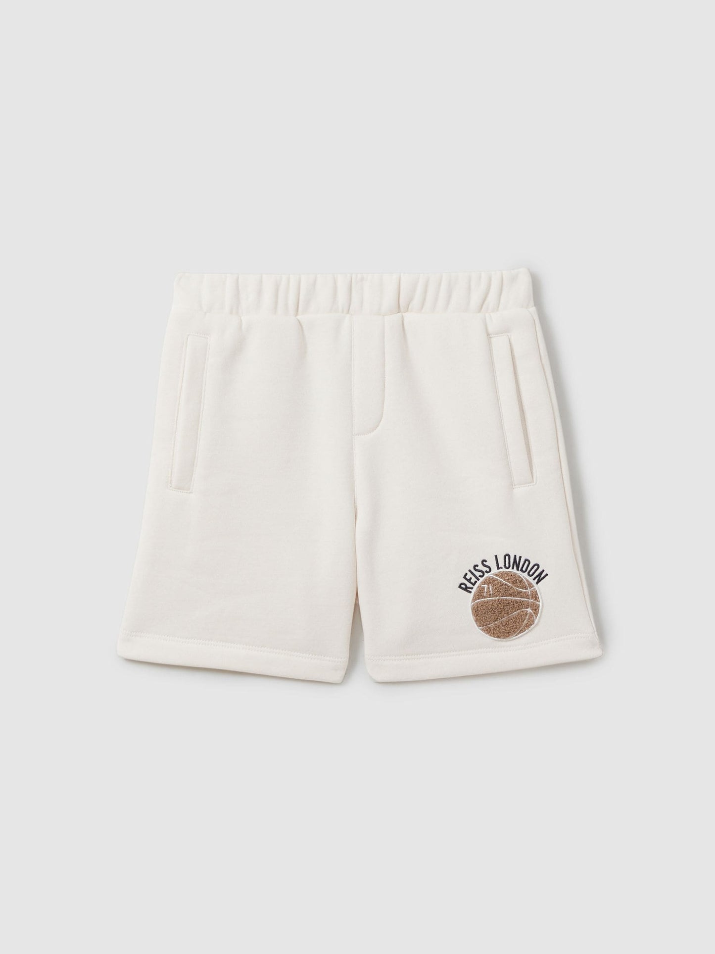 Dsiney Kidz - Reiss Off White Arto 3-9 yrs Relaxed Embroidered Basketball Shorts image 2