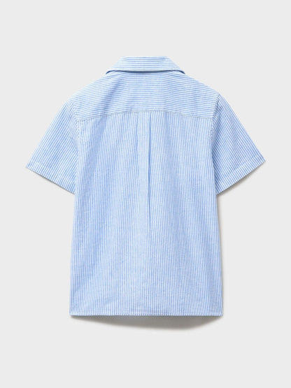 Dsiney Kidz - Crew Clothing Blue Linen-Blend Resort Shirt image 2