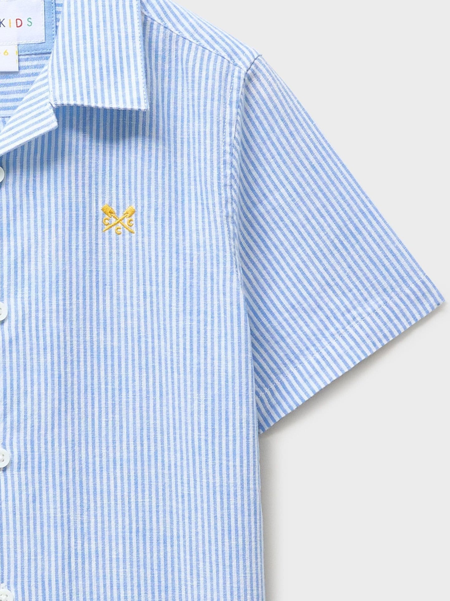 Dsiney Kidz - Crew Clothing Blue Linen-Blend Resort Shirt image 3