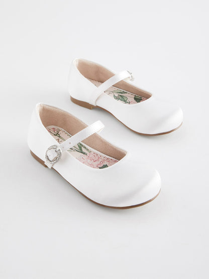 White Wide Fit (G) Flower Girl Occasion Mary Jane Shoes image 1