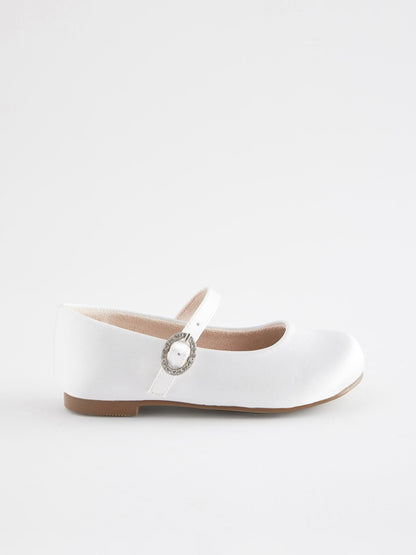 White Wide Fit (G) Flower Girl Occasion Mary Jane Shoes image 3