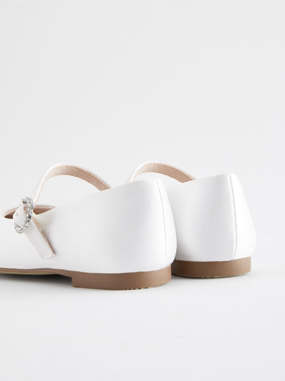 White Wide Fit (G) Flower Girl Occasion Mary Jane Shoes image 5