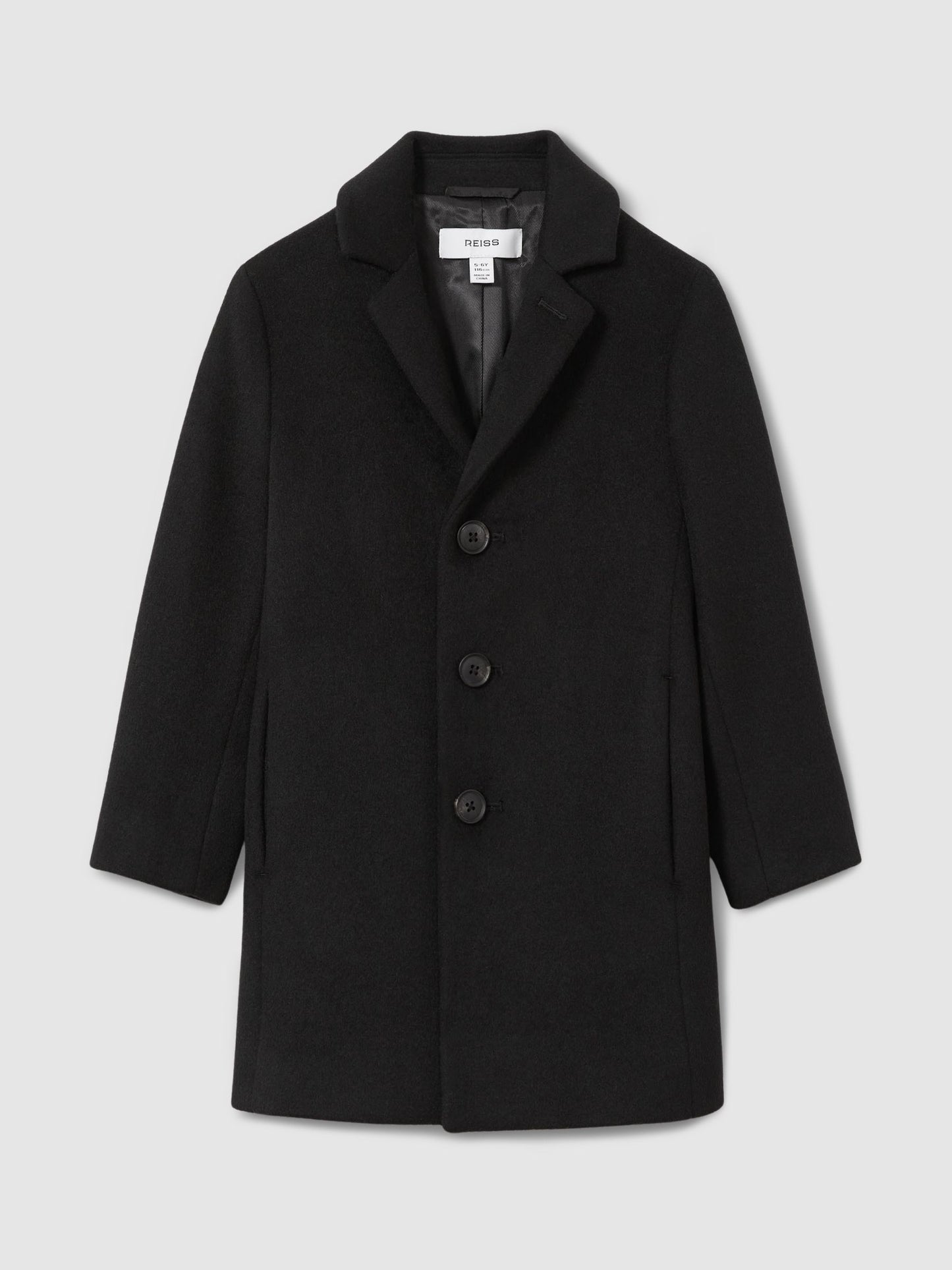 Dsiney Kidz - Reiss Black Gable 3-9 yrs Single Breasted Overcoat image 2