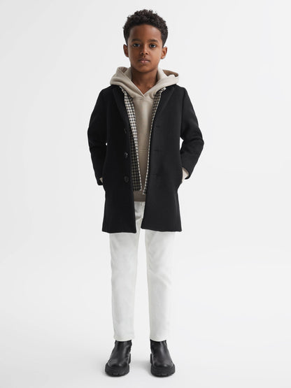 Dsiney Kidz - Reiss Black Gable 3-9 yrs Single Breasted Overcoat image 5