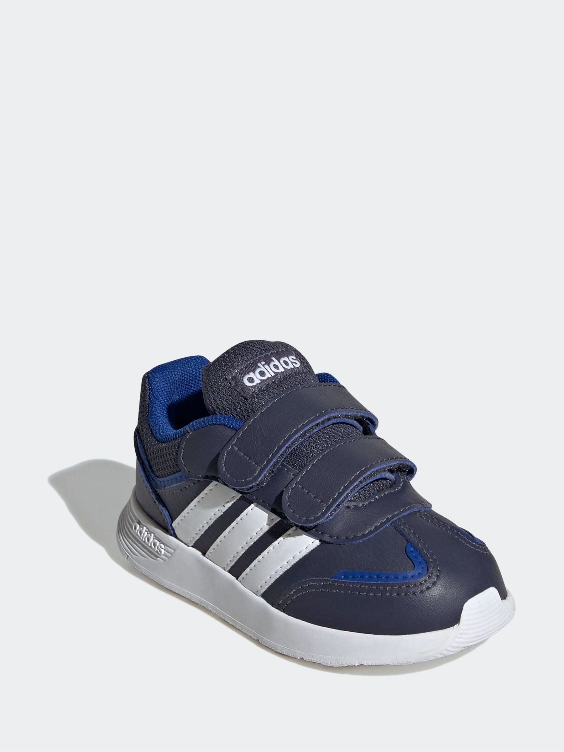 adidas Navy/White Tensaur Switch Hook and Loop Infant Trainers image 3