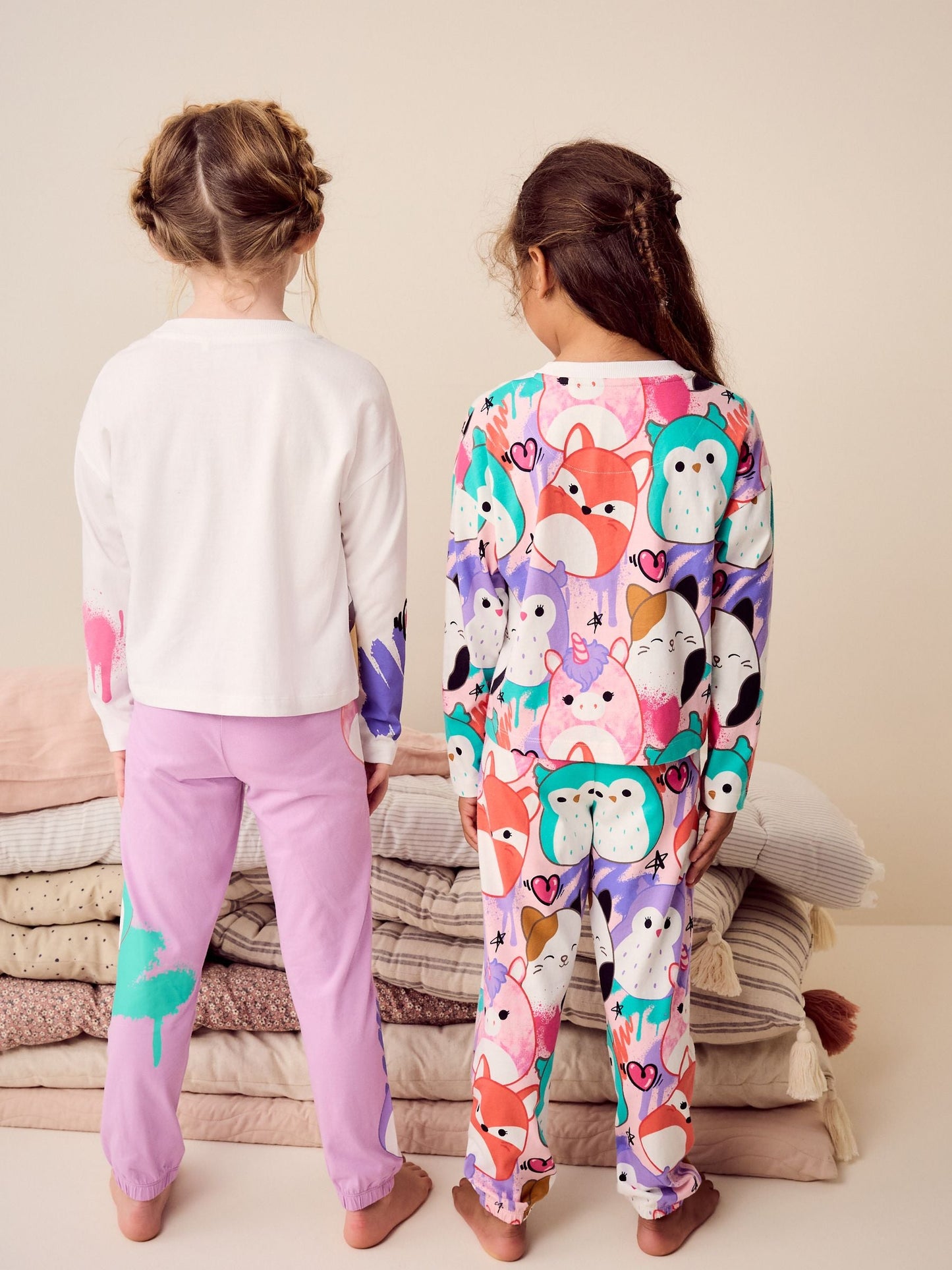 White/Pink/Purple Squishmallows Pyjamas 2 Pack (5-14yrs)