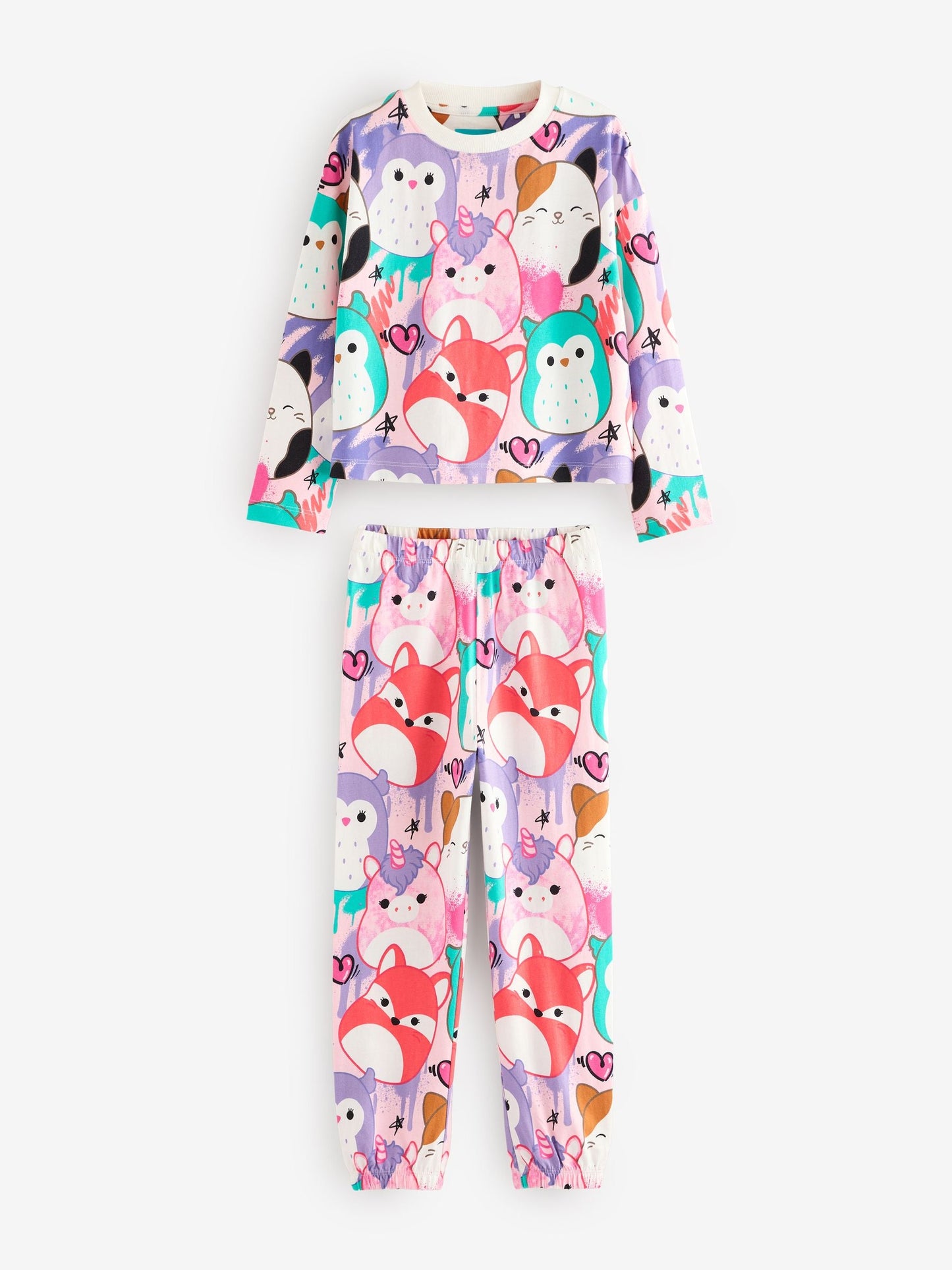 White/Pink/Purple Squishmallows Pyjamas 2 Pack (5-14yrs)