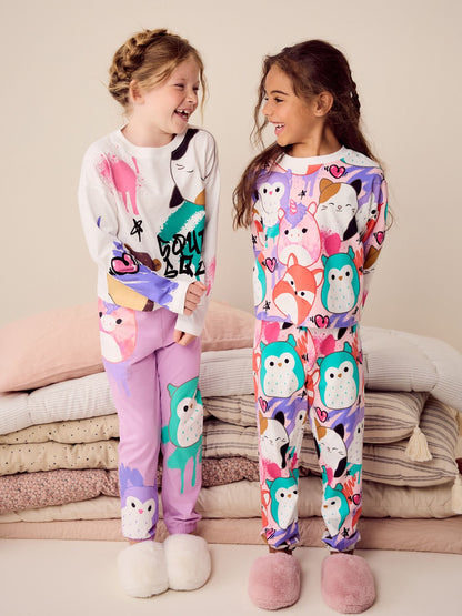 White/Pink/Purple Squishmallows Pyjamas 2 Pack (5-14yrs)