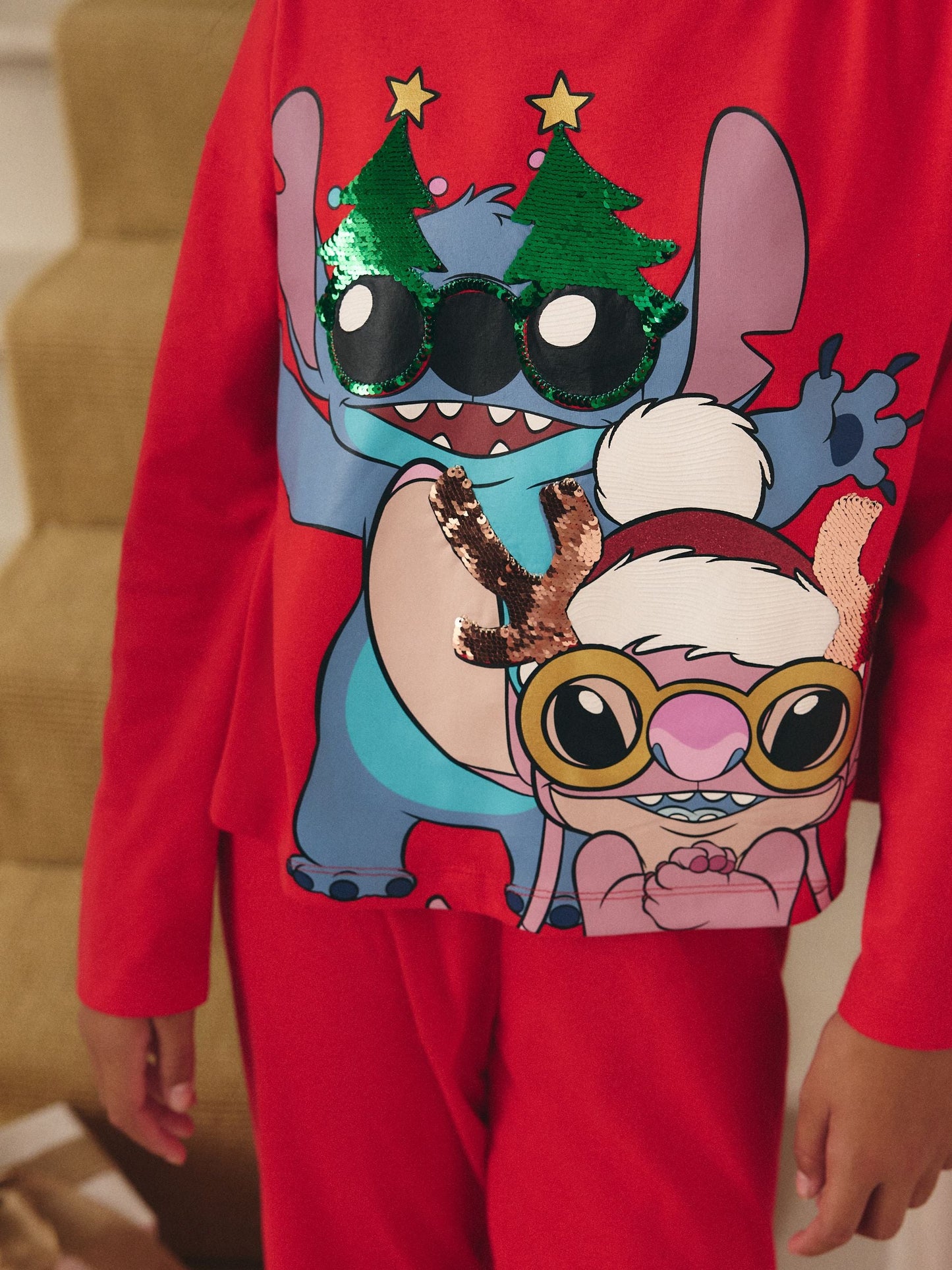 Red Lilo and Stitch Christmas Pyjamas (3-14yrs)